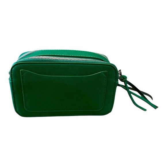 Green Camera Bag with SM Letters | Small Square PU Leather Crossbody | New - Picture 4 of 6